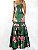 Vestido Agilitá Longo Verde Flores Alça - Imagem 8
