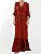 Vestido Longo Mixed Manga Longa Terracota - Imagem 3
