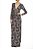 Vestido Longo Animale Preto Estampa Correntes - Imagem 1
