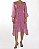 Vestido Ateen Seda Rosa Chiclete Fios Dourados - Imagem 5