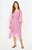 Vestido Ateen Seda Rosa Chiclete Fios Dourados - Imagem 1