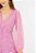 Vestido Ateen Seda Rosa Chiclete Fios Dourados - Imagem 2