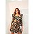 Blusa Farm Floral Cropped Babado Ombro Fundo Azul - Imagem 1