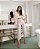 Conjunto Iorane Calça + Blazer Rosa Claro e Branco Pied Coq - Imagem 1