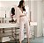 Conjunto Iorane Calça + Blazer Rosa Claro e Branco Pied Coq - Imagem 3