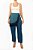 Calça Lilly Sarti Azul Petróleo Seda Franjas - Imagem 1