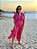 Vestido Saída de Praia Bhava Rosa Floral Seda Indiana Envelope - Imagem 2