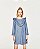 Vestido Zara Azul Jeans Babados Manga Comprida - Imagem 1