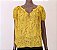 Blusa Animale Amarela e Marrom Seda - Imagem 1