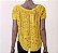 Blusa Animale Amarela e Marrom Seda - Imagem 2