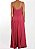 Vestido Longo Ateen Rosa Estampa Coral Seda - Imagem 5