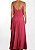 Vestido Longo Ateen Rosa Estampa Coral Seda - Imagem 4