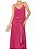 Vestido Longo Ateen Rosa Estampa Coral Seda - Imagem 1