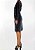 Vestido Le Lis Blanc Azul Brilho Metalizado Lurex Mangas Longas - Imagem 2