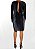 Vestido Le Lis Blanc Azul Brilho Metalizado Lurex Mangas Longas - Imagem 3