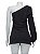 Blusa Mixed Um Ombro Preta - Imagem 2