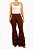 Calça Mixed Marrom Claro Veludo Flare - Imagem 1