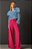 Calça Iorane Pantalona Cargo Rosa Chiclete - Imagem 1