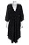 Vestido Animale Estampado Preto Marrom Assimétrico - Imagem 5