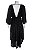 Vestido Animale Estampado Preto Marrom Assimétrico - Imagem 6