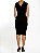 Vestido Tubinho Decote V Costas Preto Midi - Imagem 3