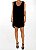 Vestido Animale Preto Curto Detalhes nos Ombros - Imagem 1