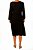 Vestido Midi Ateen Preto Decote V Manga Comprida - Imagem 2