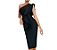 Vestido Bhava Preto Um Ombro Só Babados - Imagem 2