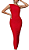 Vestido Midi Bhava Vermelho Um Ombro Só - Imagem 1