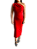Vestido Midi Bhava Vermelho Um Ombro Só - Imagem 4