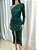 Vestido Bhava Verde Veludo Uma Manga Comprida - Imagem 1
