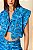 Colete Croped My Place Sarja Azul Estampa Deep - Imagem 1