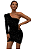 Vestido Bhava Preto Um Ombro Paetês - Imagem 1