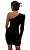 Vestido Bhava Preto Um Ombro Paetês - Imagem 3