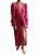 Vestido/Saída de Praia Longa Adriana Degreas Seda Rosa Floral - Imagem 4