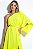 Vestido Longo Um Ombro Ave Rara Amarelo Lima Crepe de Seda - Imagem 2