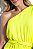 Vestido Longo Um Ombro Ave Rara Amarelo Lima Crepe de Seda - Imagem 3