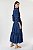 Vestido Cris Barros Modelo Niko Longo Mangas Longas Azul Bordado Lurex - Imagem 5