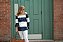 Blusa Zara Ombro a Ombro Listras Azul Marinho e Branco - Imagem 3