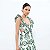 Vestido Bhava Longo Branco Bordado Verde - Imagem 1