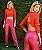Calça NV Couro Modelo Lana Cargo Rosa Pink - Imagem 3