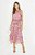 Vestido Ateen Roxo e Rosa Estampa Flores Fios Dourados - Imagem 1