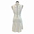 Vestido Animale Branco Recorte Cintura - Imagem 3