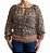 Blusa Ateen Preta Estampada de Seda - Imagem 2