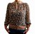Blusa Ateen Preta Estampada de Seda - Imagem 1
