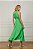 Vestido Longo Animale Verde Seda Decote - Imagem 3