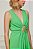 Vestido Longo Animale Verde Seda Decote - Imagem 4