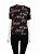 Blusa Mixed Decote Canoa Manga Curta Seda Estampa Love Amour - Imagem 1
