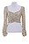 Blusa Cropped NK Manga longa Paetês Dourado Claro - Imagem 1