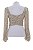 Blusa Cropped NK Manga longa Paetês Dourado Claro - Imagem 2